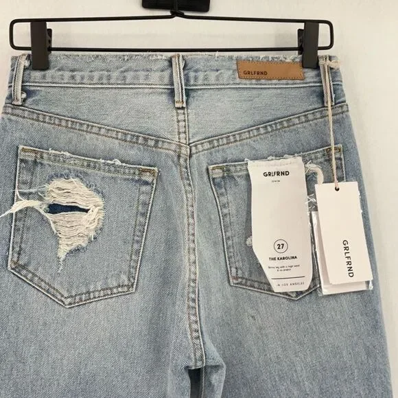 GRLFRND Blue Karolina High Rise Distressed Denim Skinny Jeans Size 27 - Picture 7 of 10